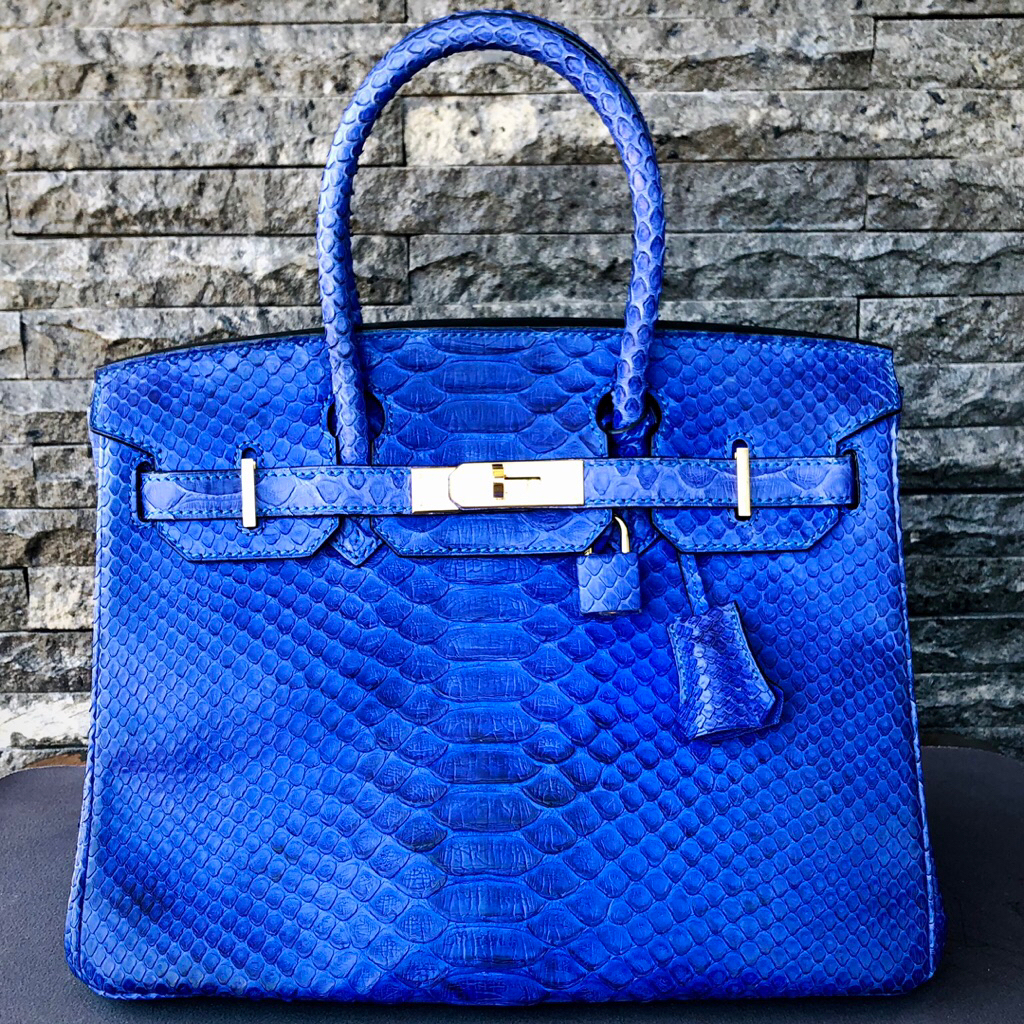 Birkin Handbag / Tas Wanita Original Bahan Crocodile dan Palladium