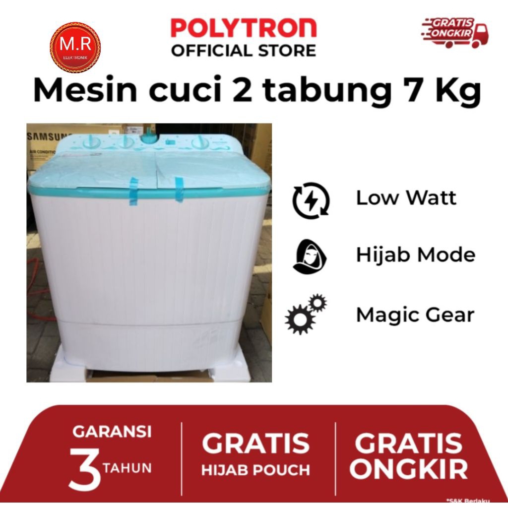 MESIN CUCI POLYTRON 7KG PWM7076