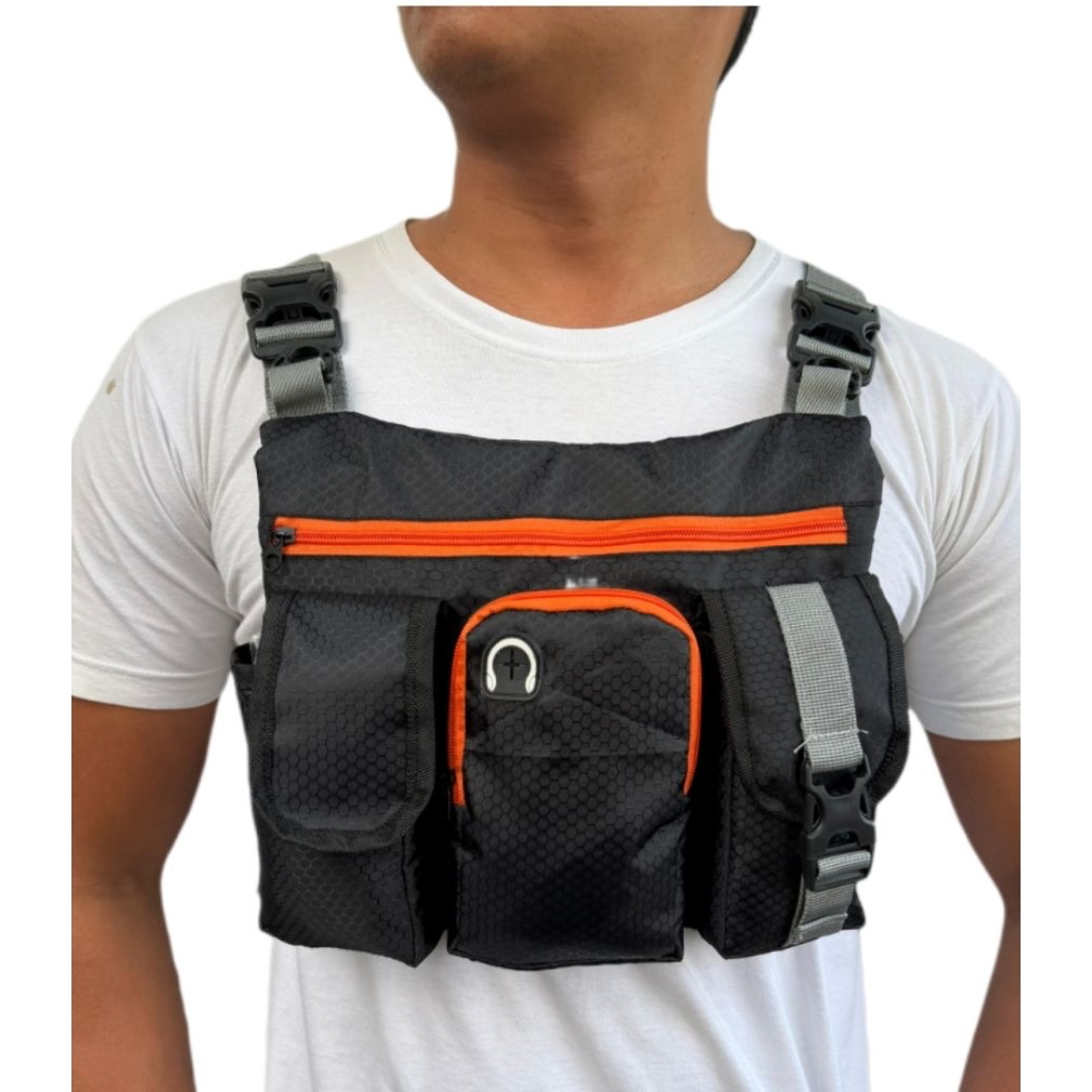 Tas Selempang Anti air Tas Dada / Tas Rompi pria Terbaru Anti air