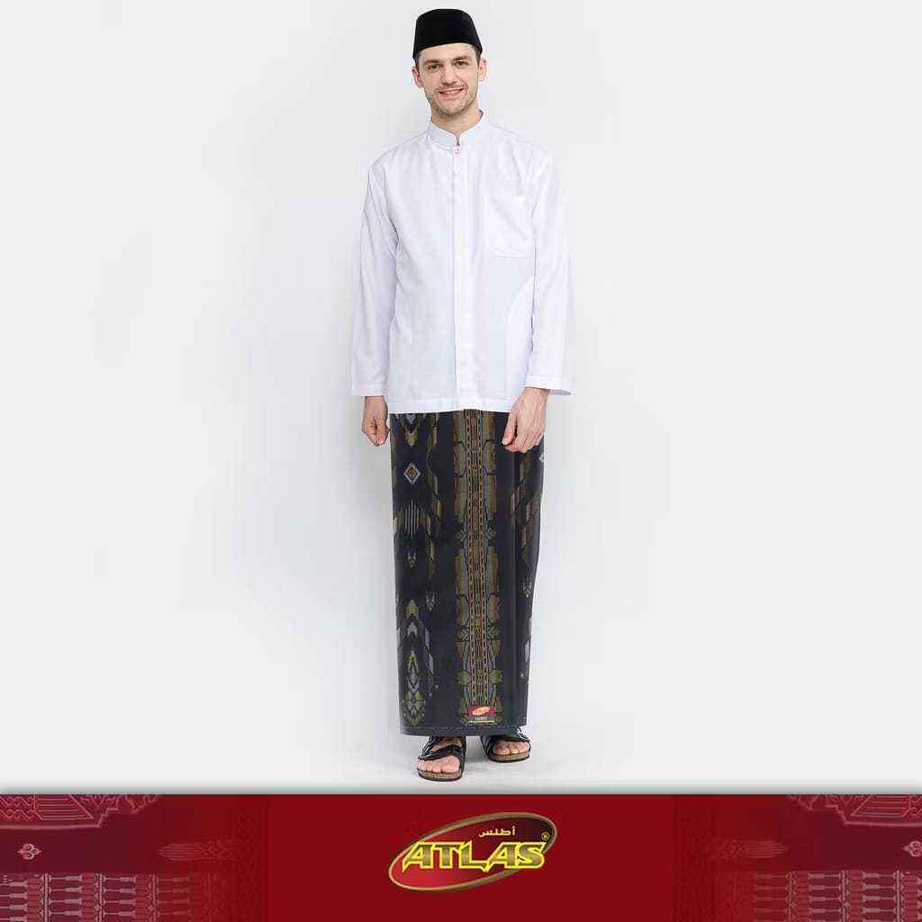 SARUNG ATLAS IDAMAN KEMBANG HITAM / SARUNG ATLAS IDAMAN KEMBANG HITAM MOTIF BHS SGE