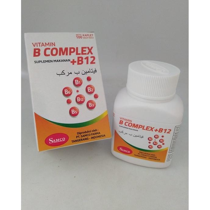 1 BOTOL B COMPLEX + B12 100 KAPLET SAMCO VITAMIN B KOMPLEK BETOMINPLEX B COMPLEX SAMCO