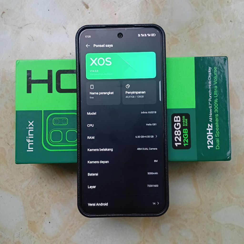 hp infinix hot 50i second 6+6/128 (baca deskripsi)