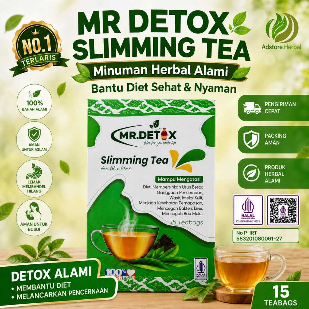 Teh Pelangsing Herbal Alami Teh Mr detox slimming tea
