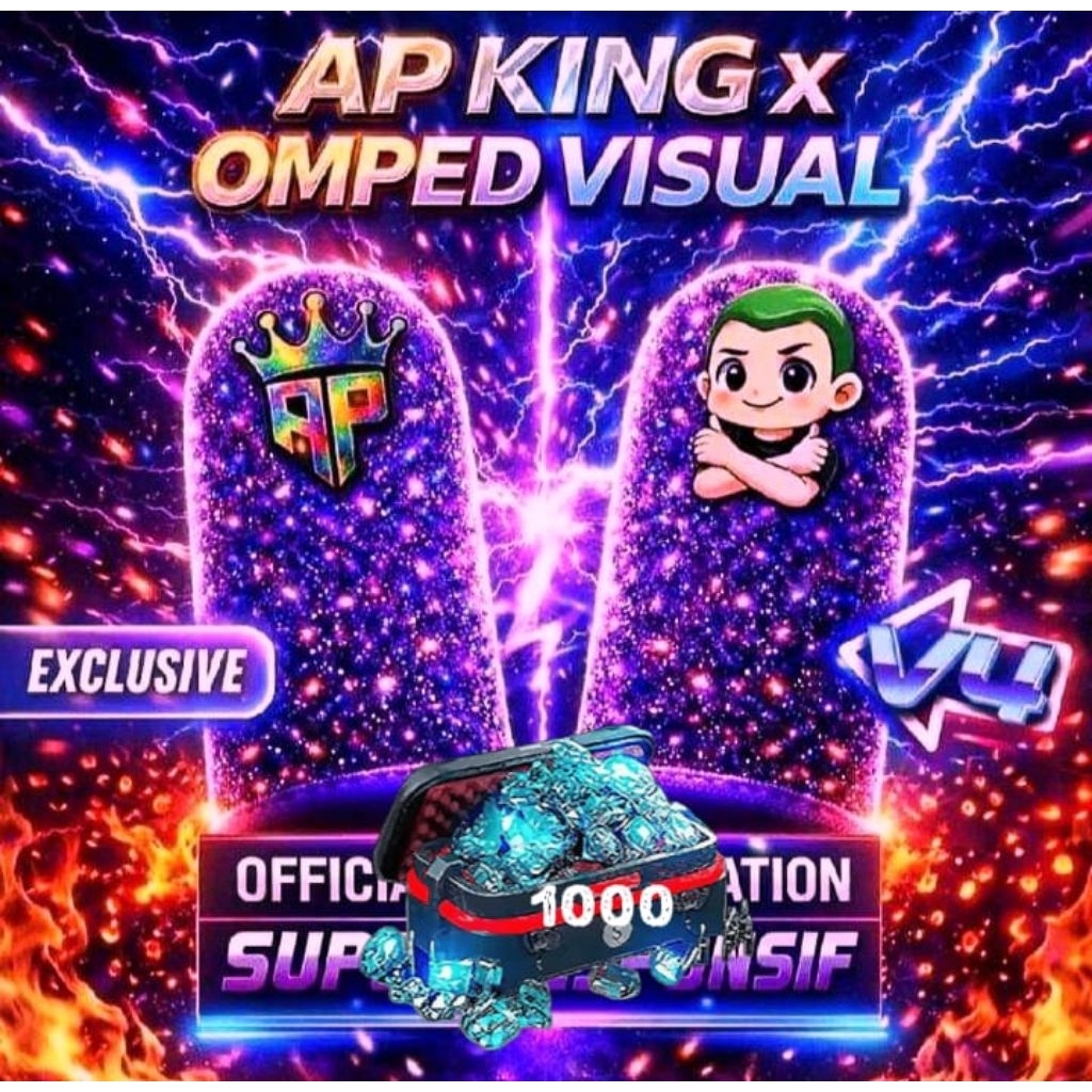 { Sarung Jempol } AP King V4 Logo Oped Reflective Responsif + Sensi Game FF -Untuk Game Mobile Free 