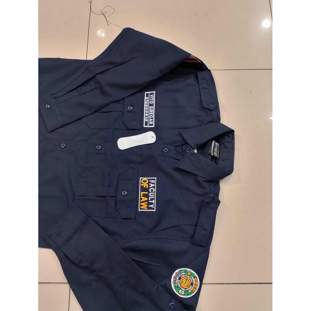 kemeja universitas sumatera Utara baju pdh universitas fakultas custom bordir suka suka navy panjang