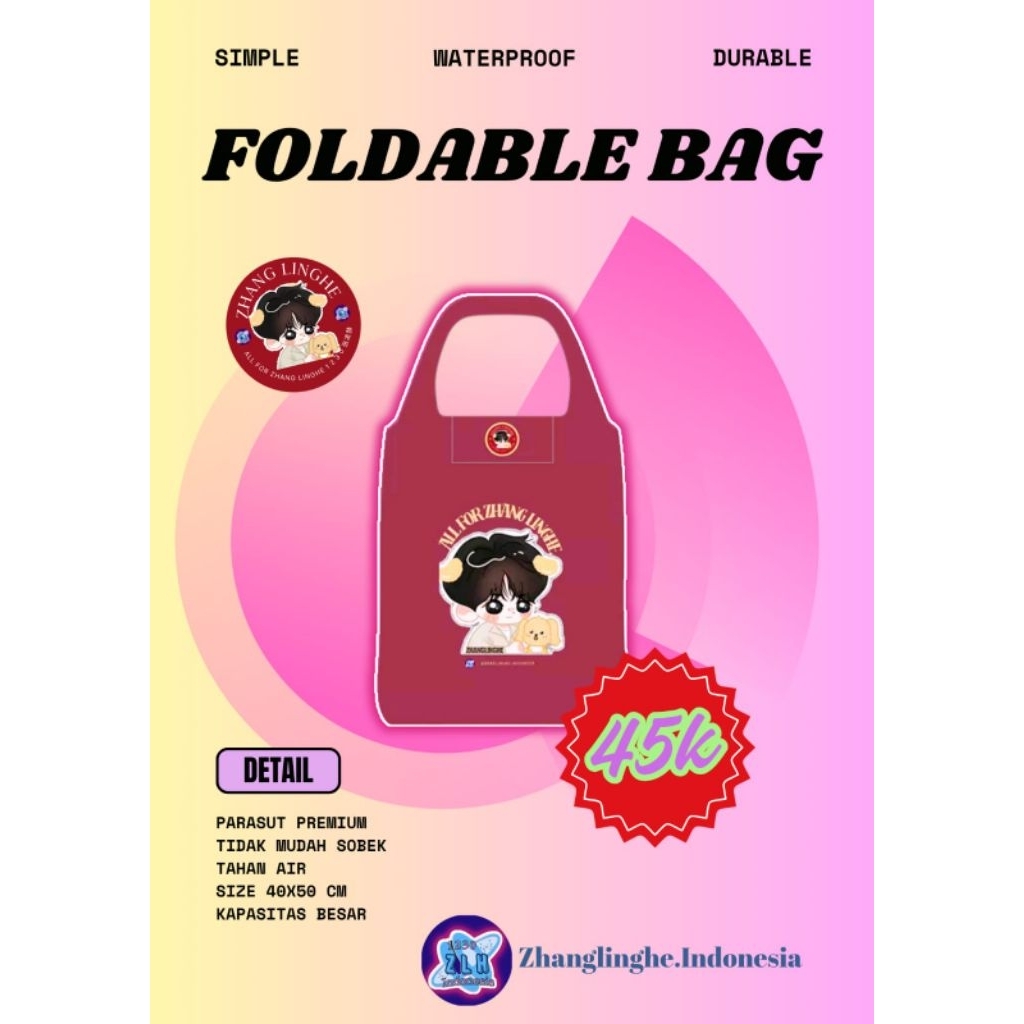 Tas Lipat Custom - Foldable Bag Bahan Parasut