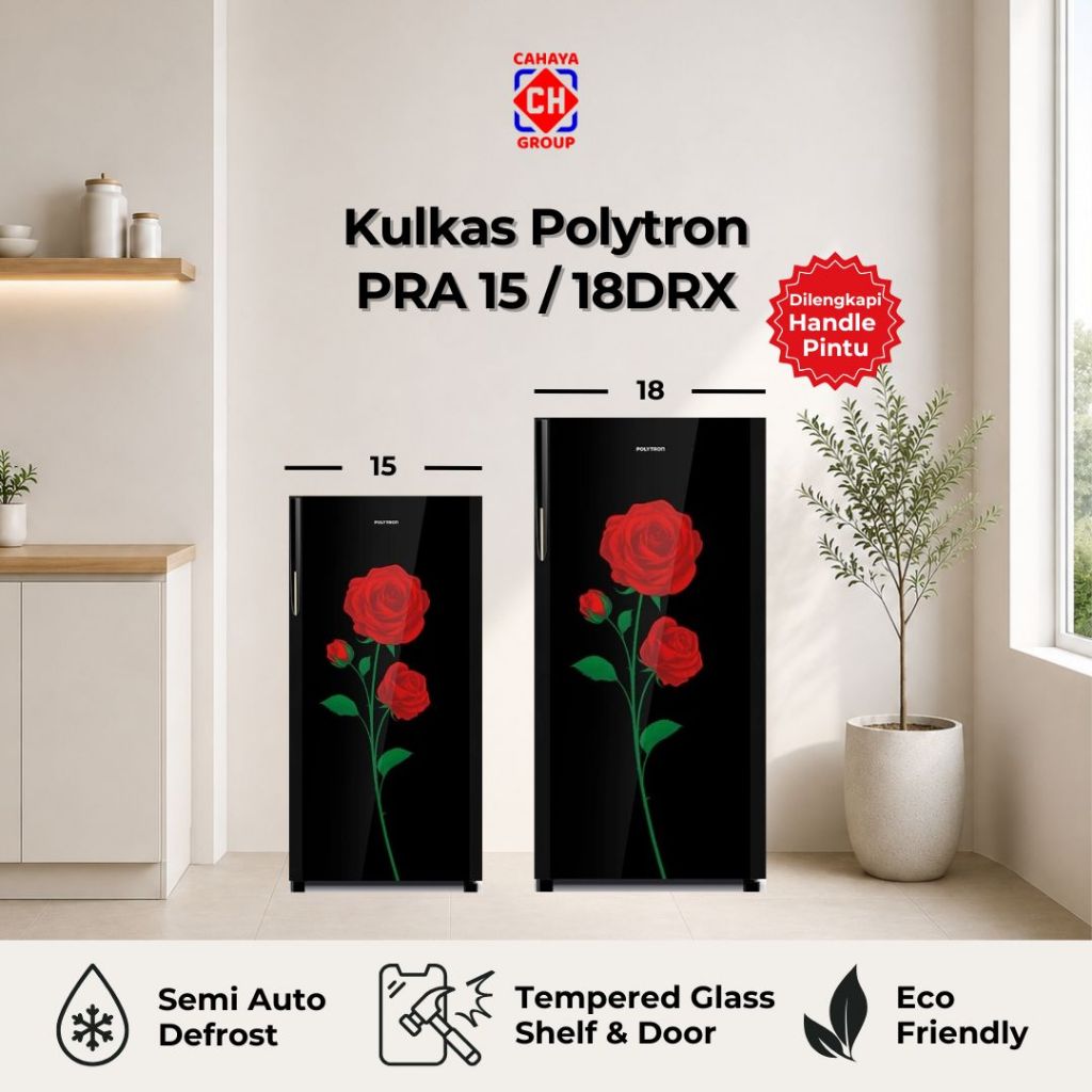 Kulkas Polytron Satu Pintu Belleza Varia PRA 15 18DRX