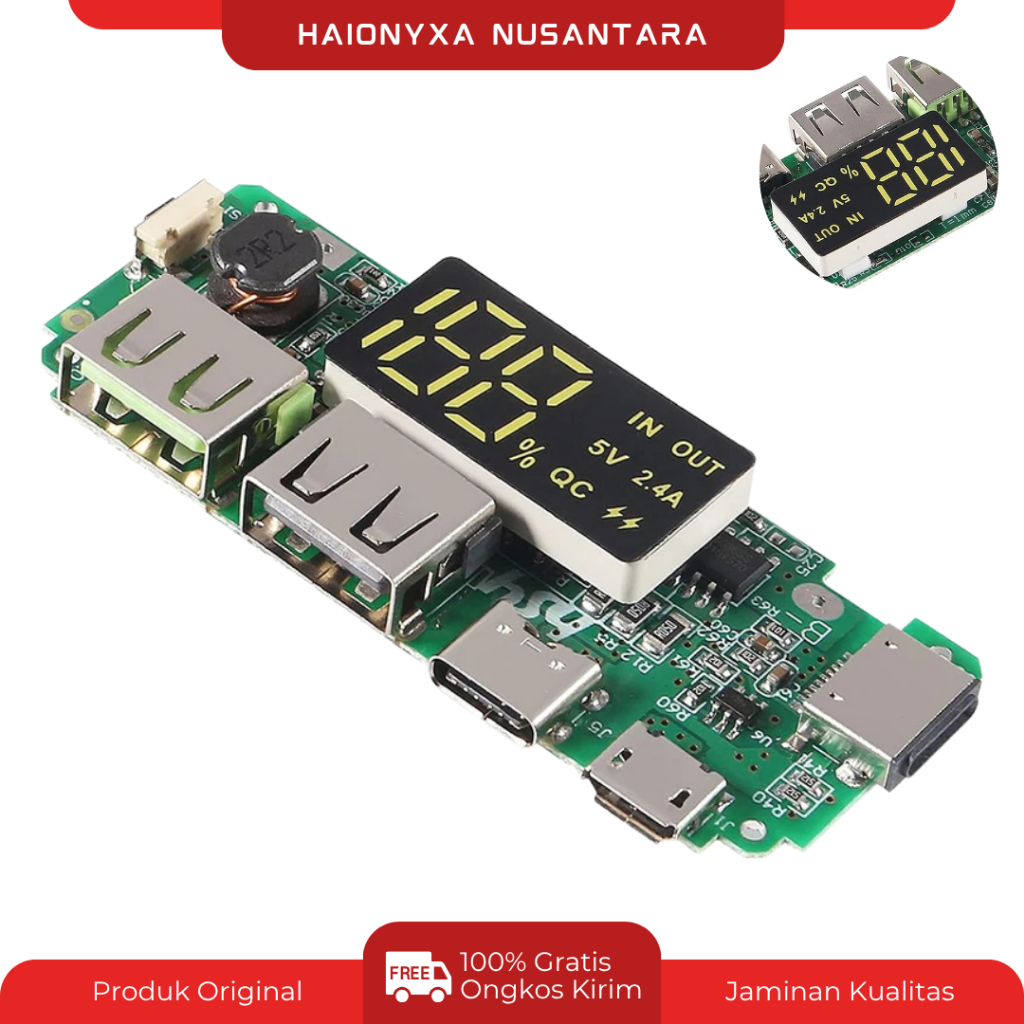 MODULE POWER BANK 5V 2.4A FAST CHARGING INPUT SEMUA TYPE MODUL POWERBANK 2.4A FAST CHARGER MODUL PB 