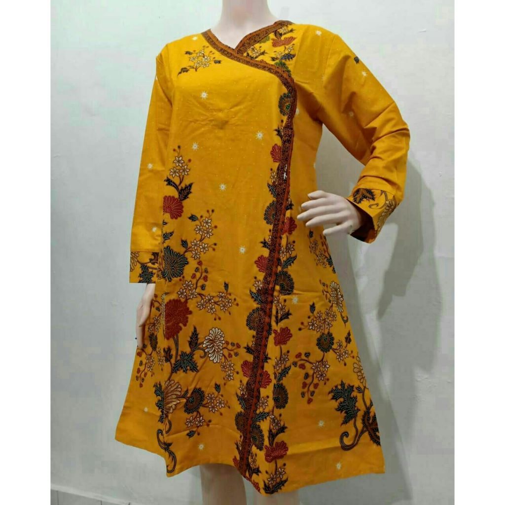 NURANI - TUNIK BATIK MODEL SLEMPANG ELEGAN BAJU KANTORAN ADEM NYAMAN