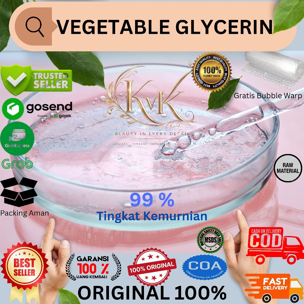 Vegetable Glycerin USP Grade - Gliserin Nabati VG INCI Glycerin Food Cosmetic Grade Pure 99.7%