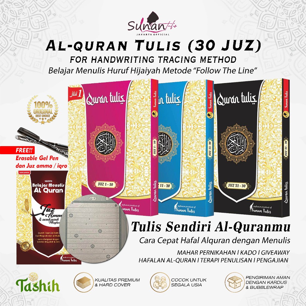 Al Quran Tulis Sendiri Lengkap Juz 1 Sampai 30 Mushaf Tulis Jilid 1 juz 1-10 Jilid 2 Juz 11-20 Jilid