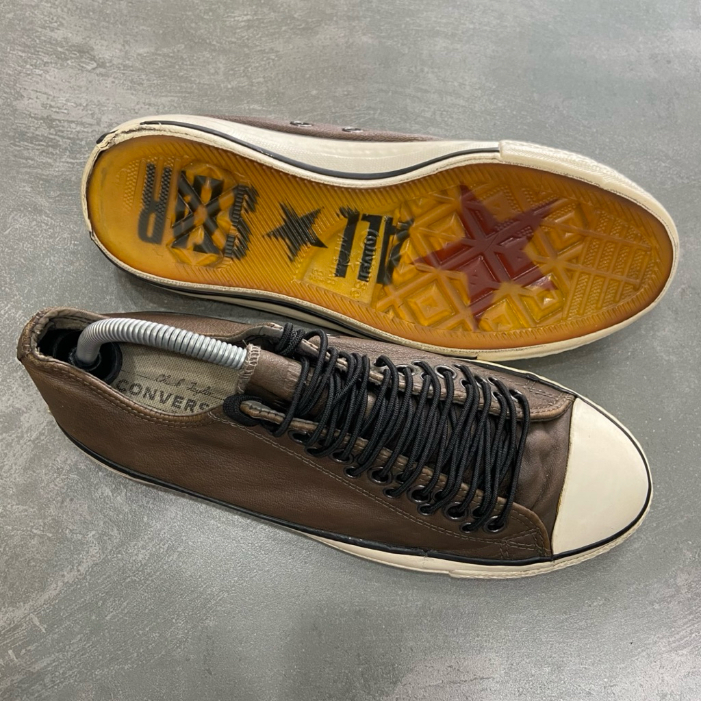 [Size 42] Rare John Varvatos x Converse Chuck Taylor All Star Eyelet Low Brown Black Leather Tahun 2