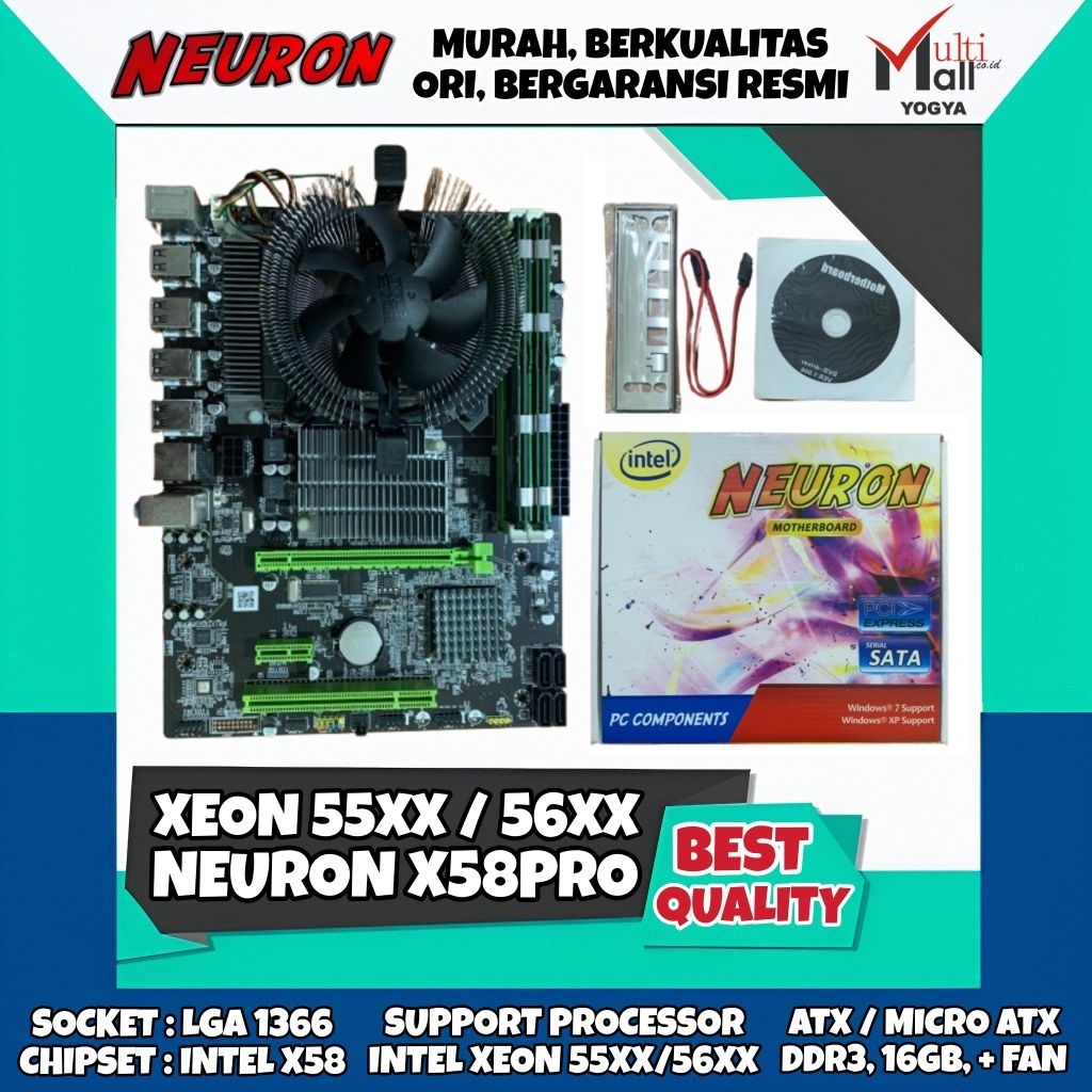 Neuron Motherboard X58PRO LGA 1366 Intel Xeon 55XX / 56XX Series DDR3 + FAN