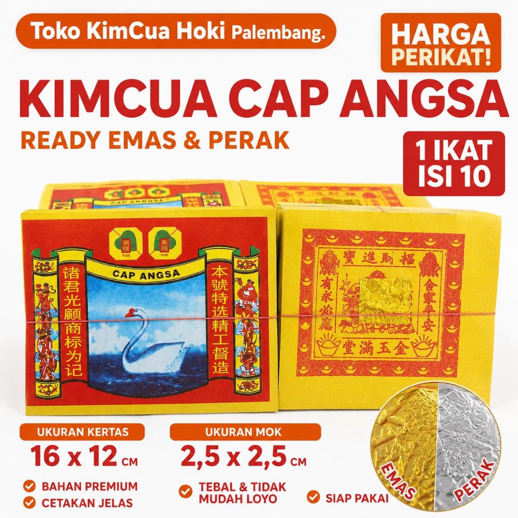 KIMCUA KIM CUA SEMBAHYANG CAP ANGSA MEDAN MURAH GINCUA GIN CUA EMAS PERAK