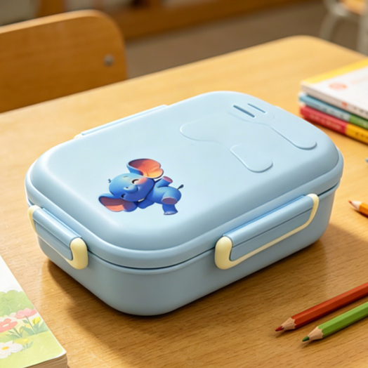 JH Children's Cartoon Meal Box, Divided Design, Heat resistant and Leak proof