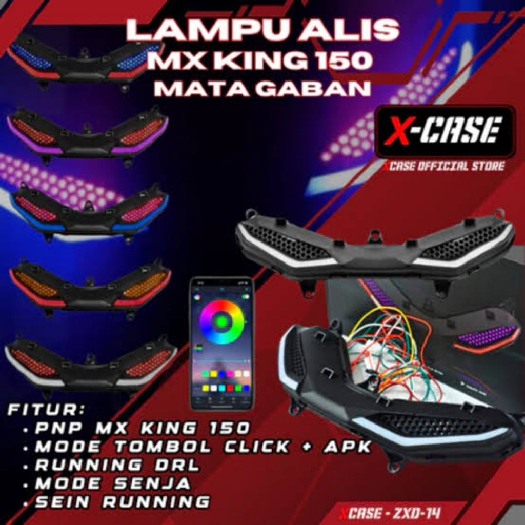LAMPU ALIS MATA GABAN MX KING 150 RGB X CASE