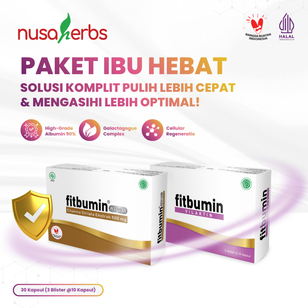 Bundling Fitbumin Haruan & Vilaktin - Paket Pemulihan Luka Pasca Operasi Caesar & ASI Booster Alami 