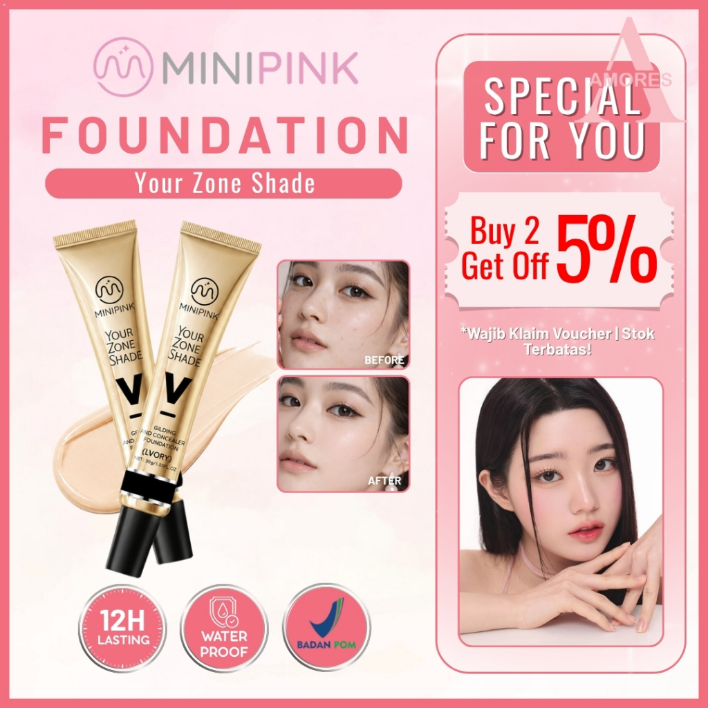 MINIPINK Foundation Concealer Liquid Matte Waterproof  Liqiuid Foundation Anti Air MP069