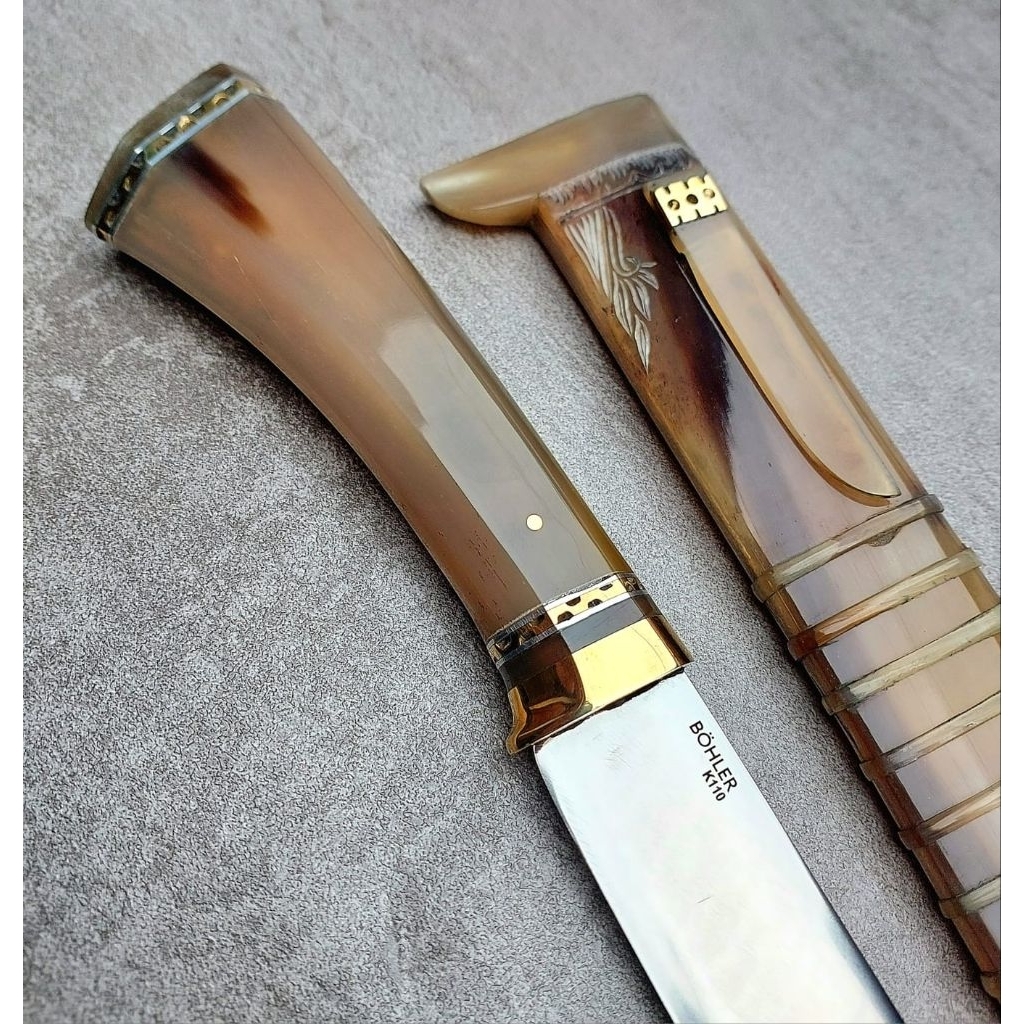 GOLOK PISAU SEMBELIH BAJA BOHLER K110 FULL TANDUK BULE 29 CM
