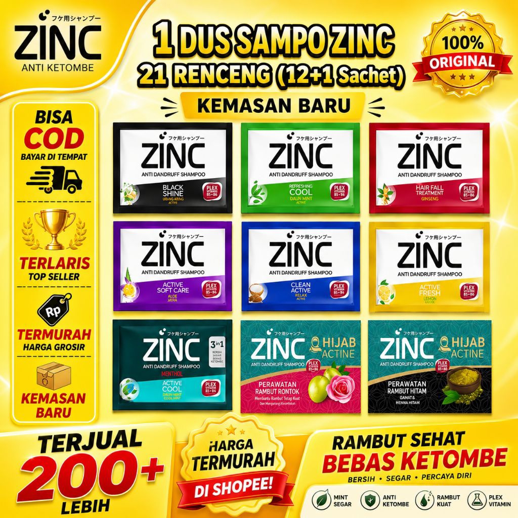 Zinc Sampo 1 dus Kuning Renceng 10 gr Sachet