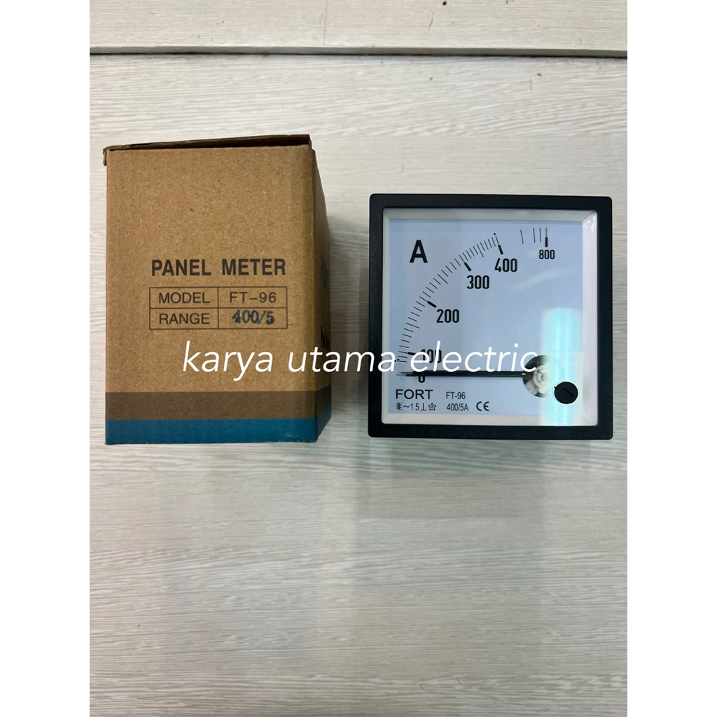 panel meter fort analog amper meter fort 400/5 96x96 via ct
