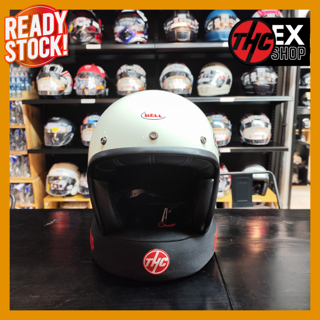 HELM BELL CUSTOM 500SE RED WHITE GLOSSY SIZE L 2ND HALF FACE HELMET SECOND