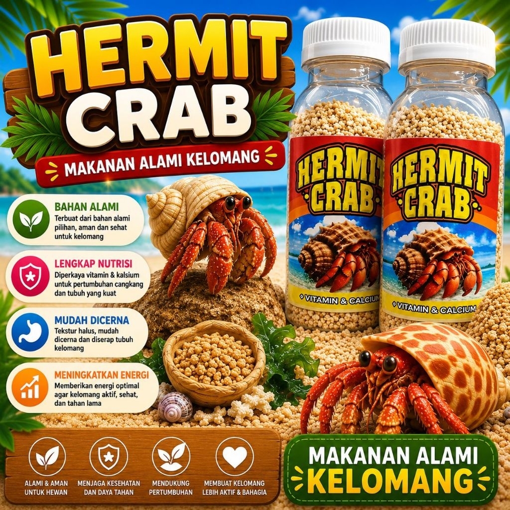 HC 250 - Makanan Kelomang Keong Hias Umang Umang Penggemuk Kelomang Cepat Besar Plus Vitamin & Kalsi