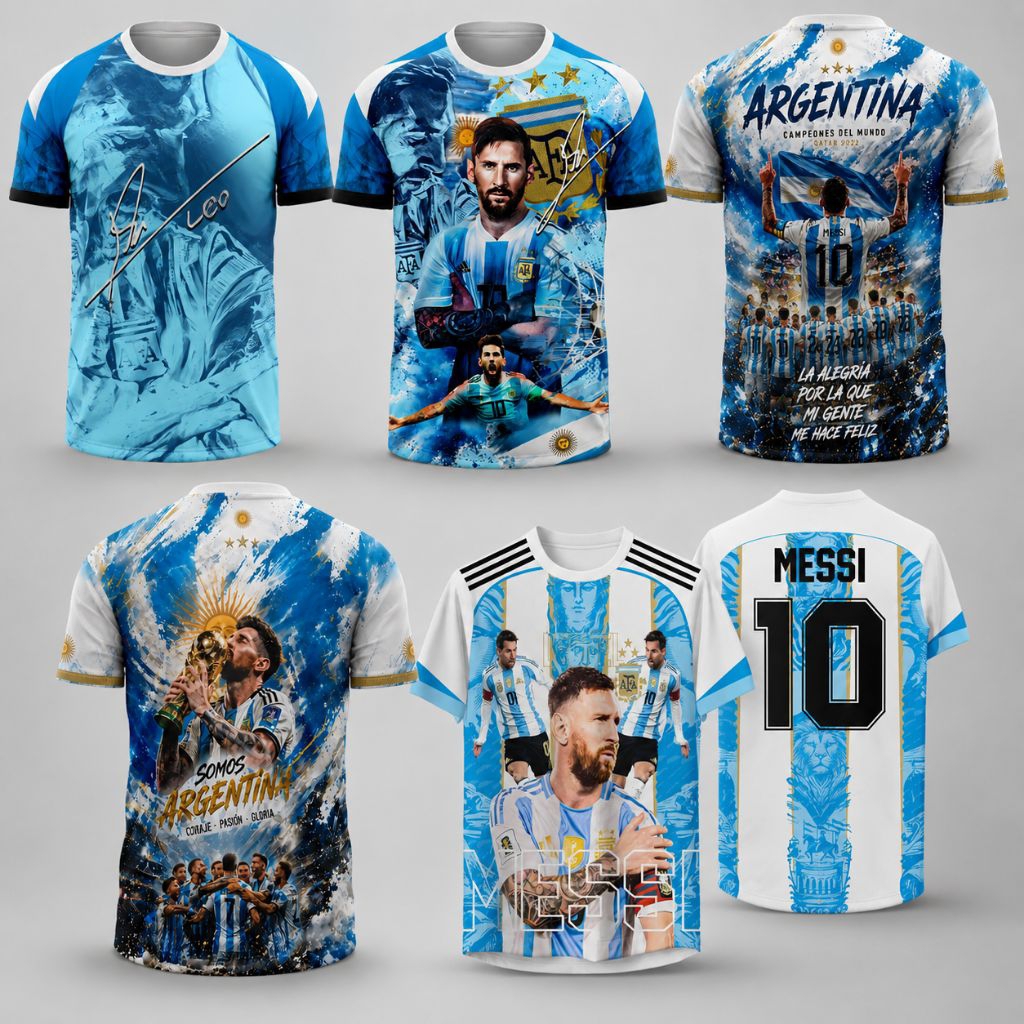 JERSEY Lionel Messi ARGENTINA SPESIAL EDITION 2022 CHAMPIONS WORLD CUP DESIGN PREMIUM FULL PRINT GRA