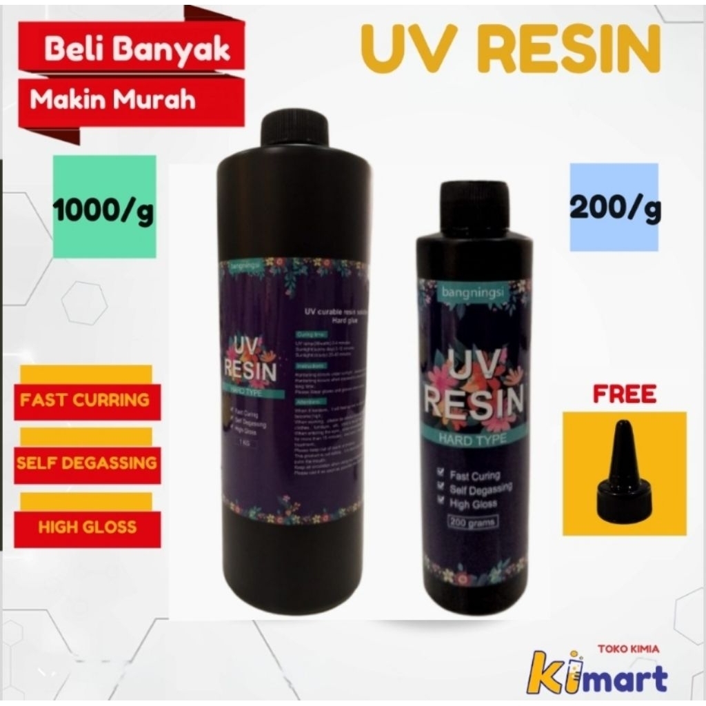 UV RESIN 1Kg / 200gr  - Resin UV resin / DIY Resin clear / Uv resin hard / resin untuk ultraviolet u