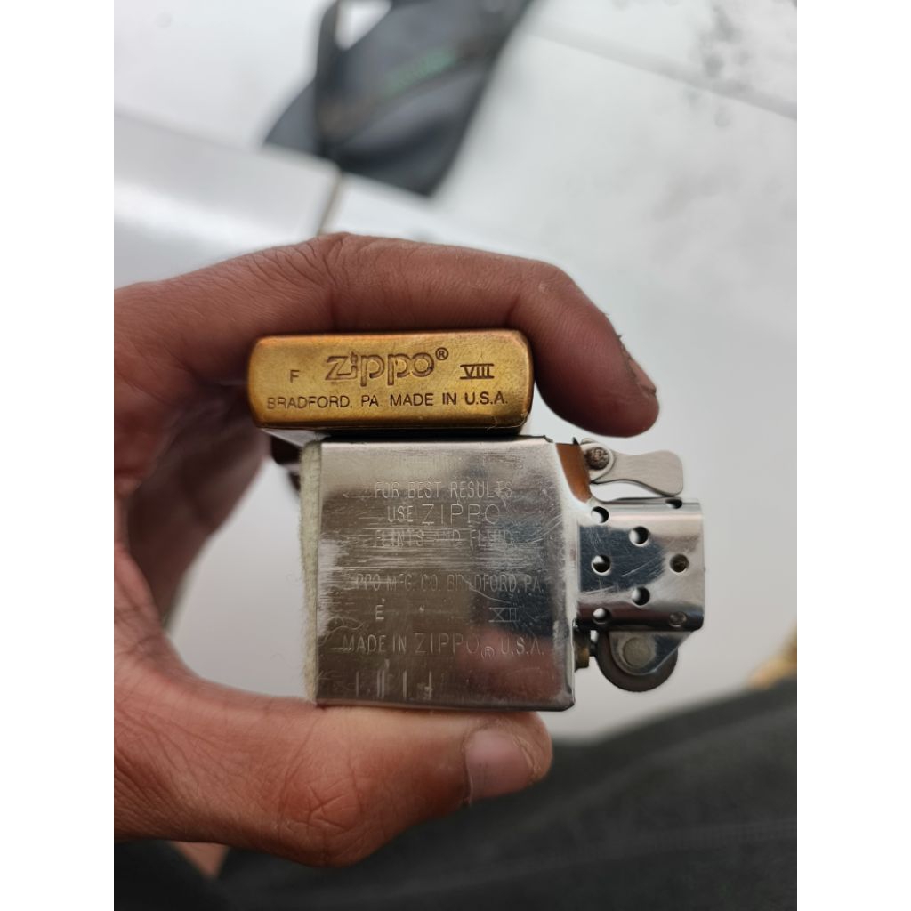 korek zippo original tahun 1992 + tas kulit