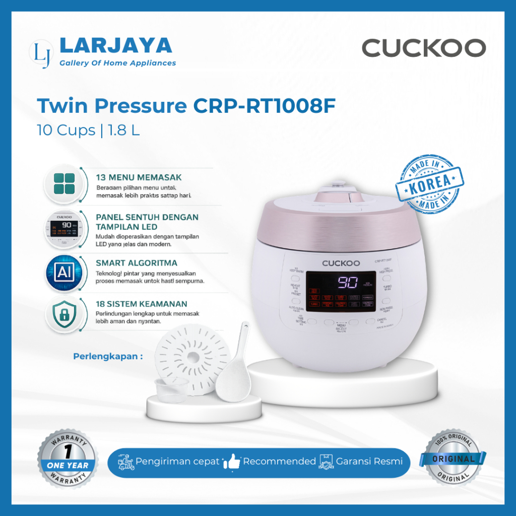 Rice Cooker Cuckoo CRP-RT1008F | 1.8 liter / 10 cups Made In Korea