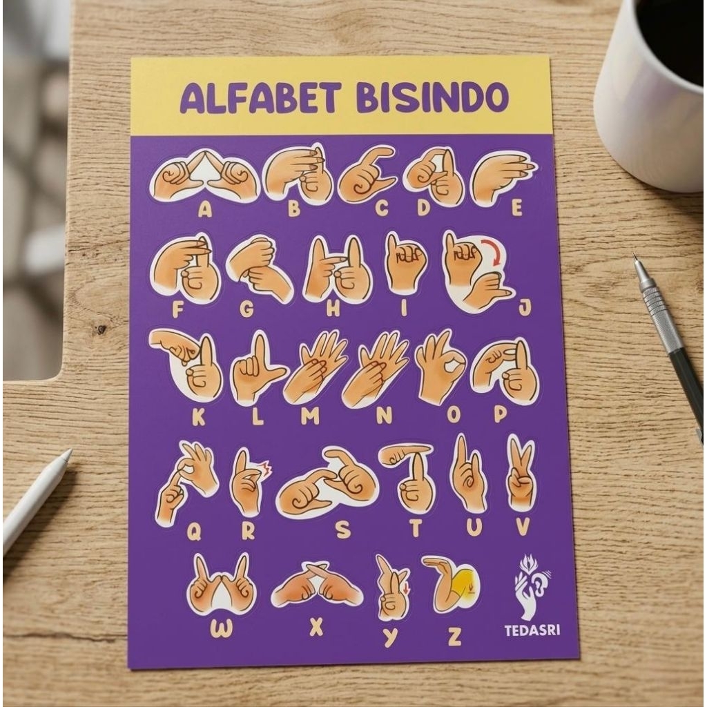 Stiker Alfabet BISINDO untuk semua
