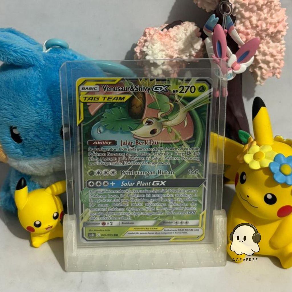 Venusaur & Snivy GX 001/205 RR - AC3a Kartu Pokemon Indonesia