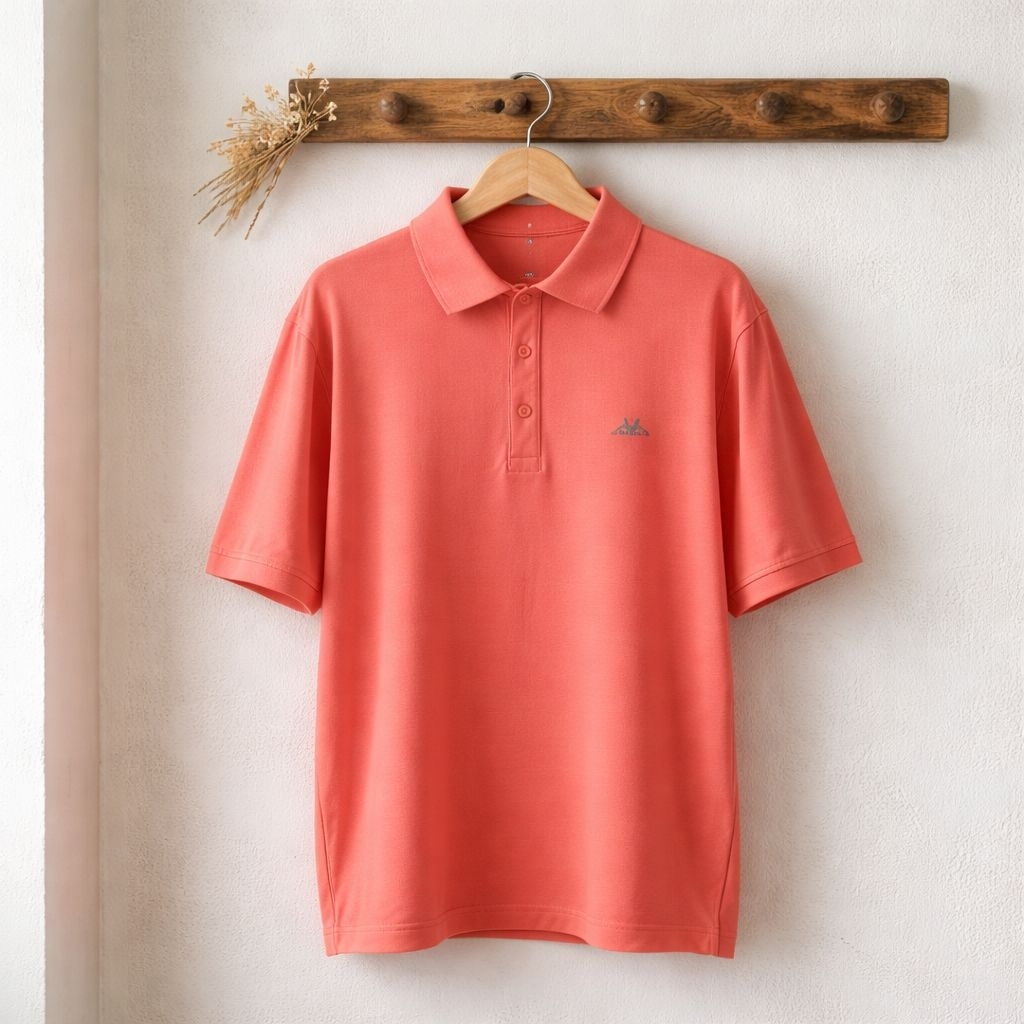 KAPPA Polo Shirt Original - Kaos Kerah Pria Wanita Peach Coral Premium LD 110 PB 64