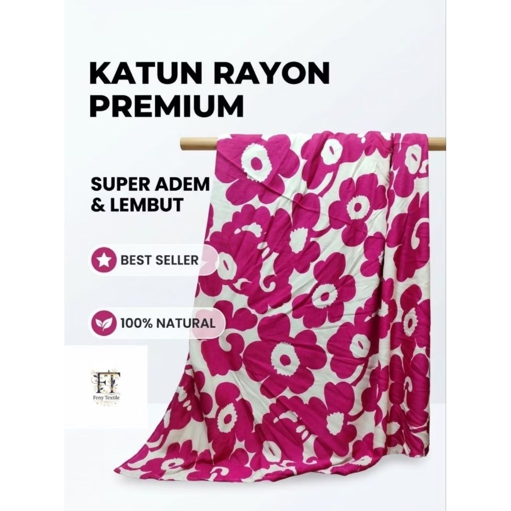 Kain | Katun Rayon Viscose Premium | Harga Per 0.5 M | Bahan Dress Setcel Daster Gamis Tunik Mukena