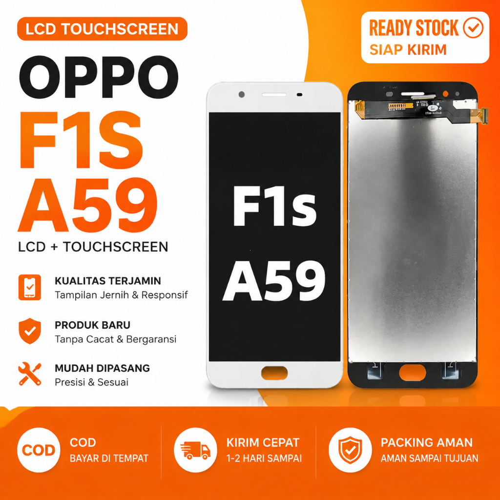 LCD Touchscreen Fullset OPPO F1S A59 Layar Sentuh HP Original Garansi Test + Toolkit