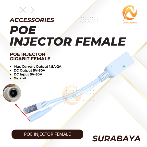 Passive Gigabit POE Splitter Female|Gigabit POE Injector Cewek