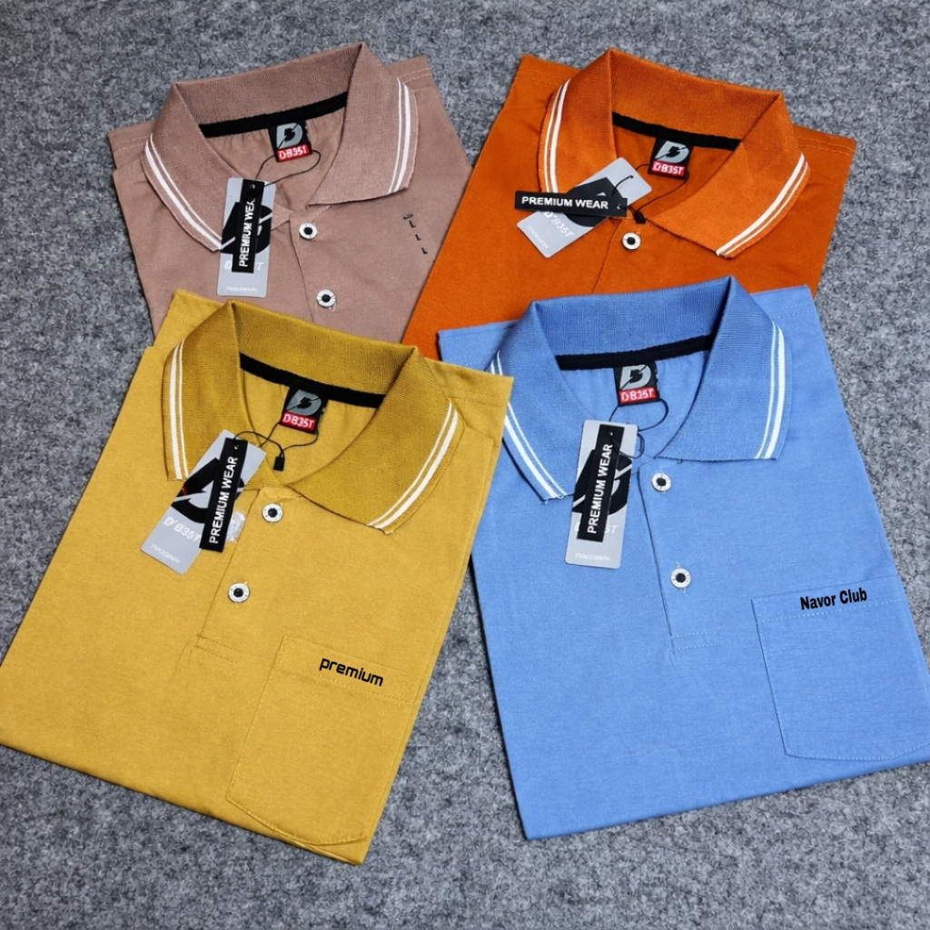 Paket 3pcs 100 ribu Kaos Kerah Premium Berkantong Polo Shirt Pria Katun 24s