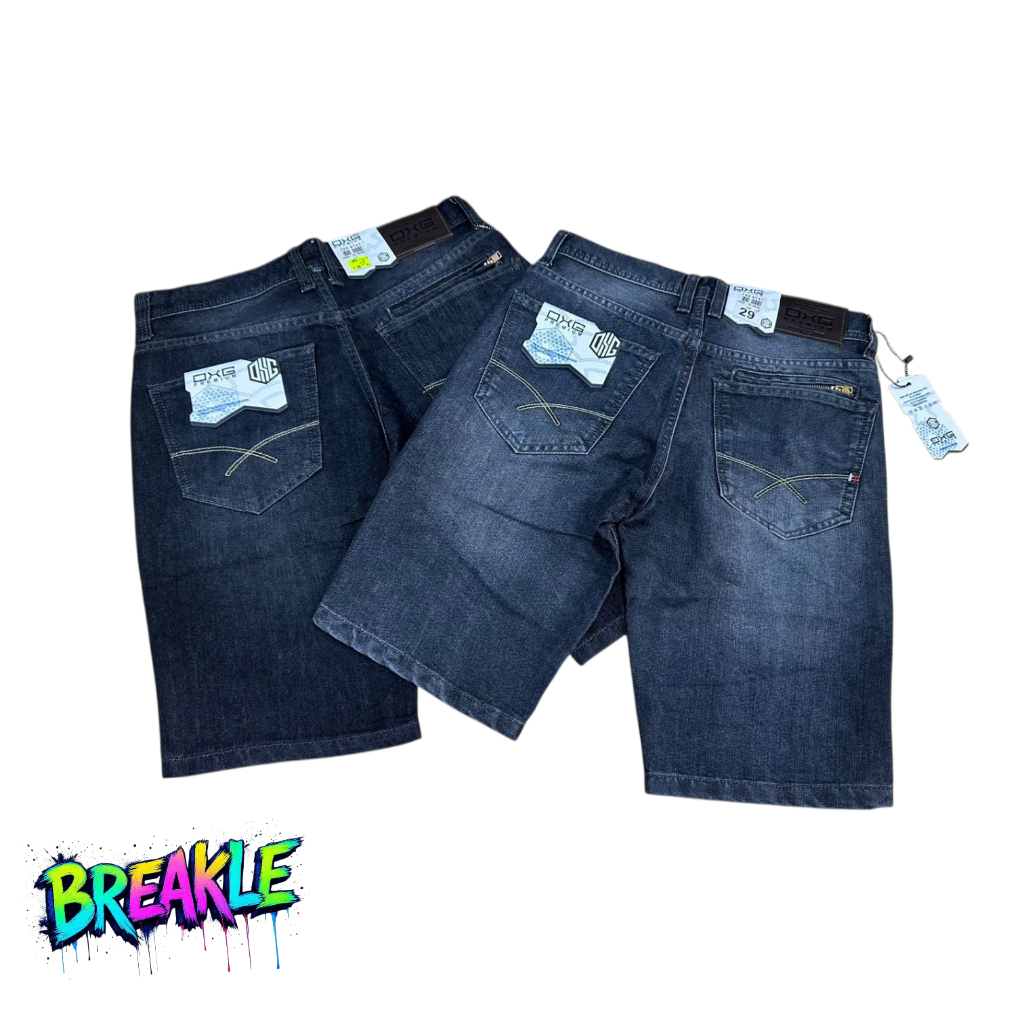OXG Celana Pendek Jeans Pria Original Pola Standar