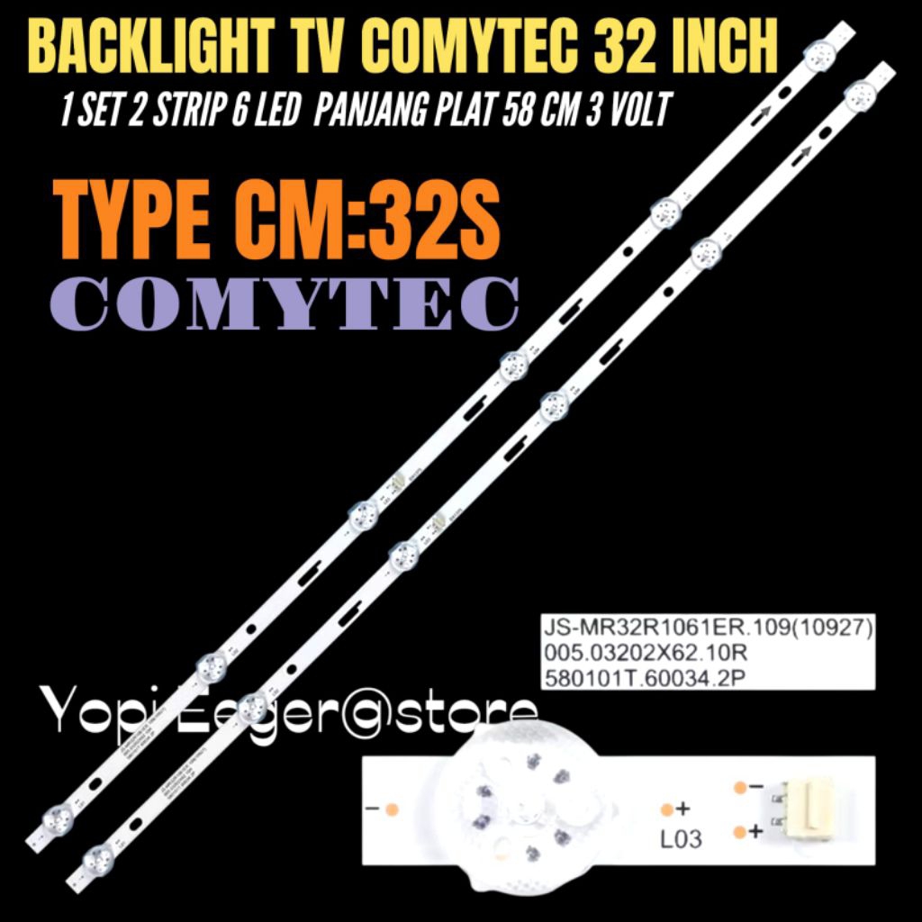 BACKLIGHT TV LED COMYTEC 32 INCH MODEL CM 32S BACKLIGHT TV 32 INCH