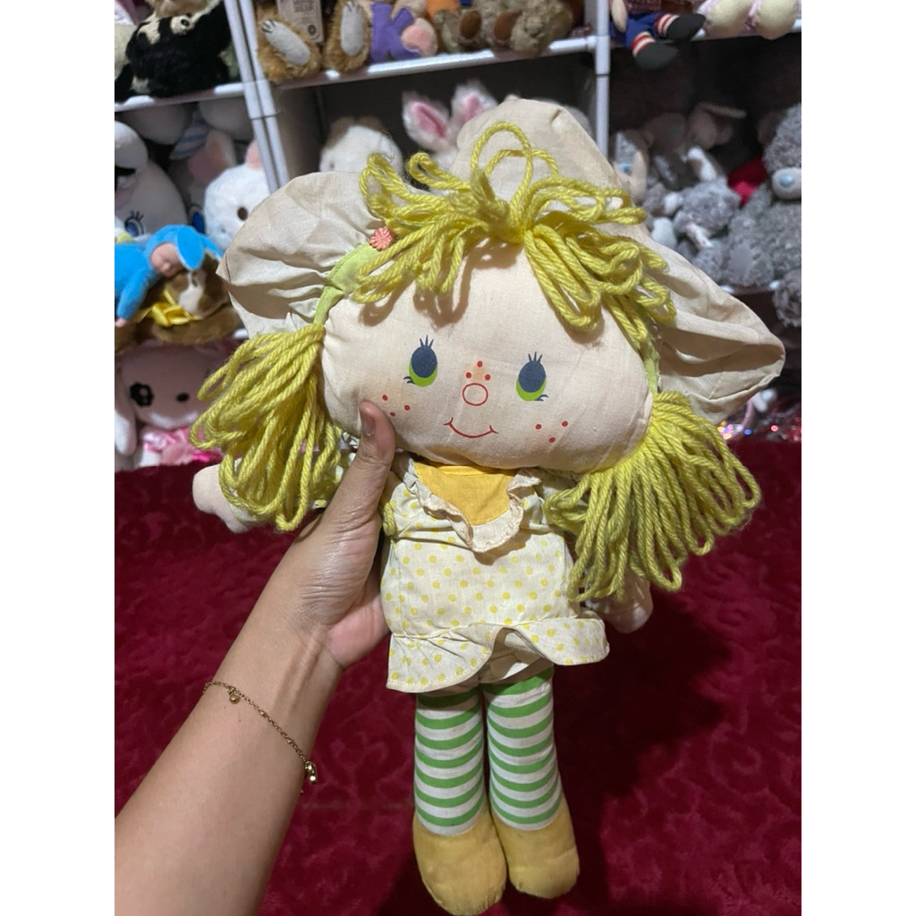 VINTAGE STRAWBERRY SHORTCAKE LEMON MERINGUE SOFT RAG DOLL 16" PLUSH 1981 KENNER