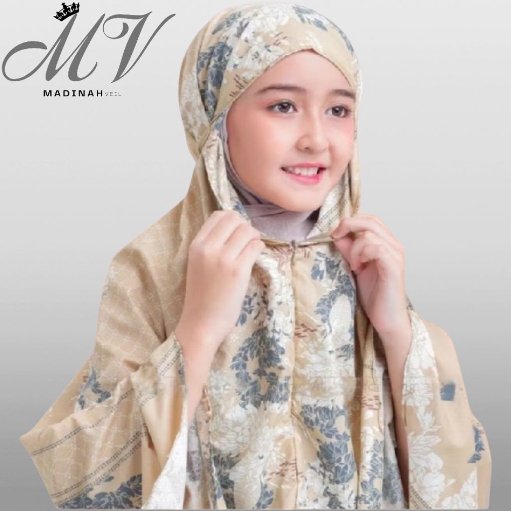 Mukena Anak Azzura Hasya 2in1 Tas Travel Katun Motif