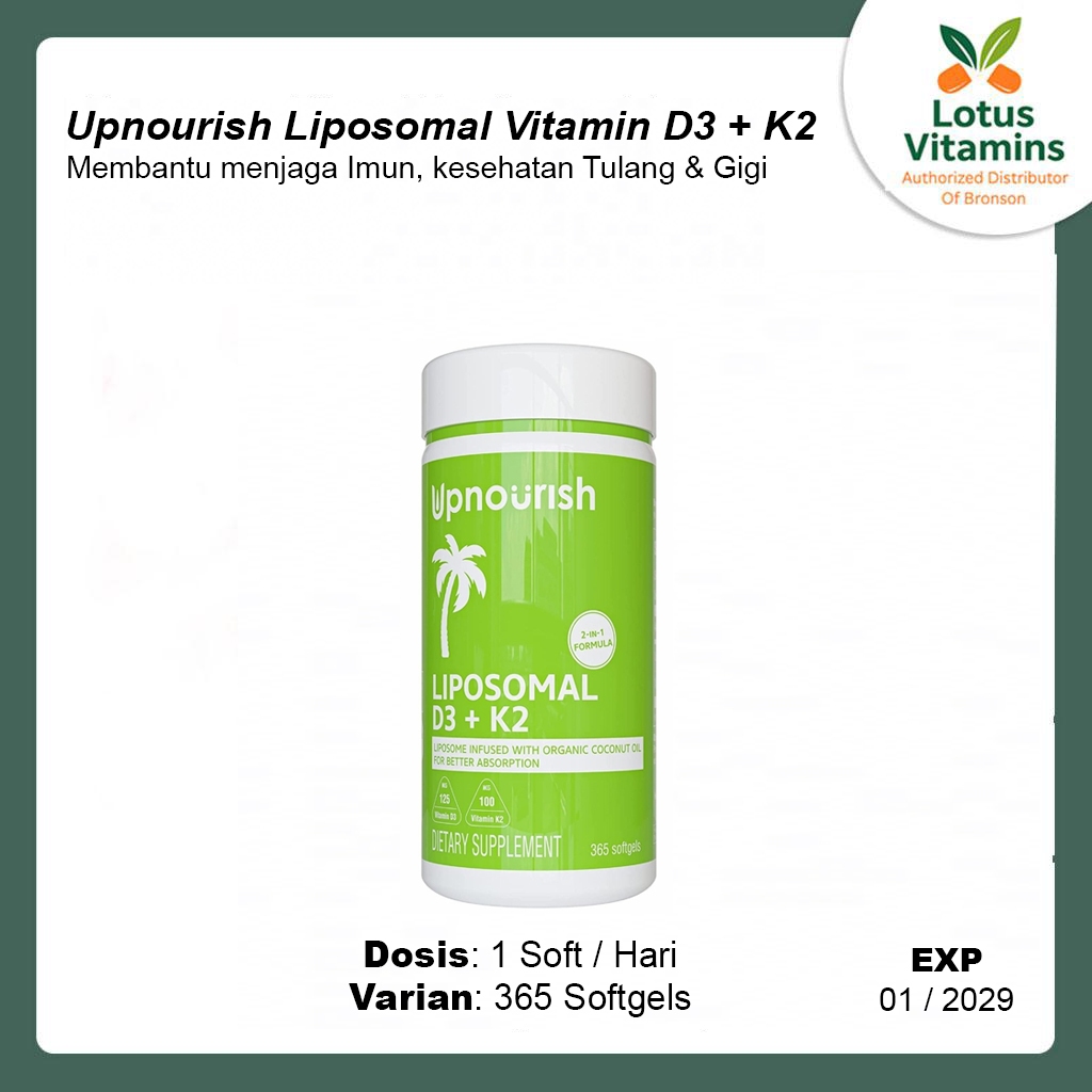 Vitamin D3 K2 UpNourish 5000IU MK-7 100mcg Softgels