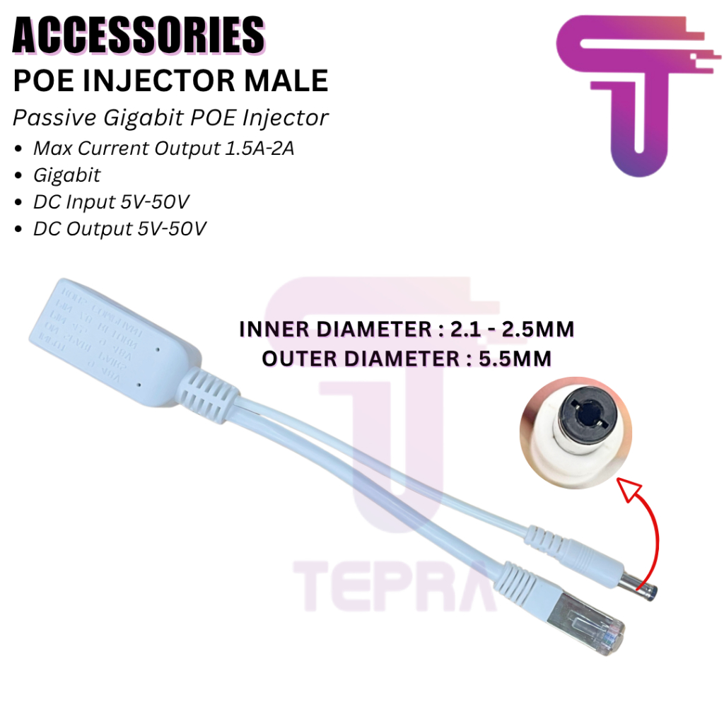 Passive Gigabit POE Splitter Male|Gigabit POE Splitter Cowok