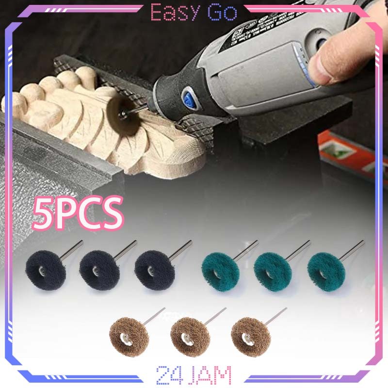Isi 5pcs Mata Bor Sikat Mini Universal Mata Bor Kain Poles Double Layer Mata Bor Sikat Poles Mata Po