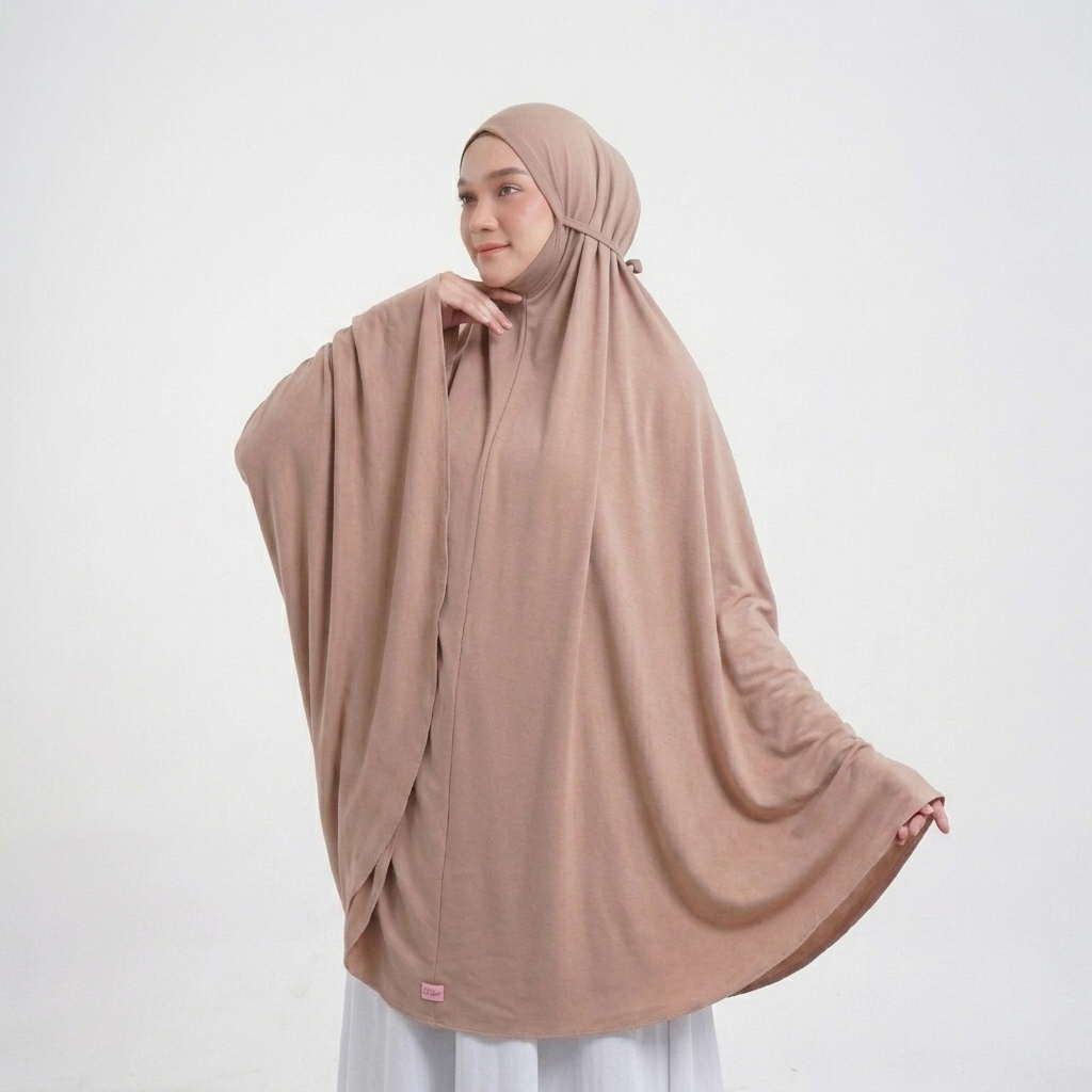Hijab Khimar Instan Bergo FIRDA Syarii XXXL Jumbo Jersey Premium 110x125cm / JILBAB BERGO JUMBO Panj