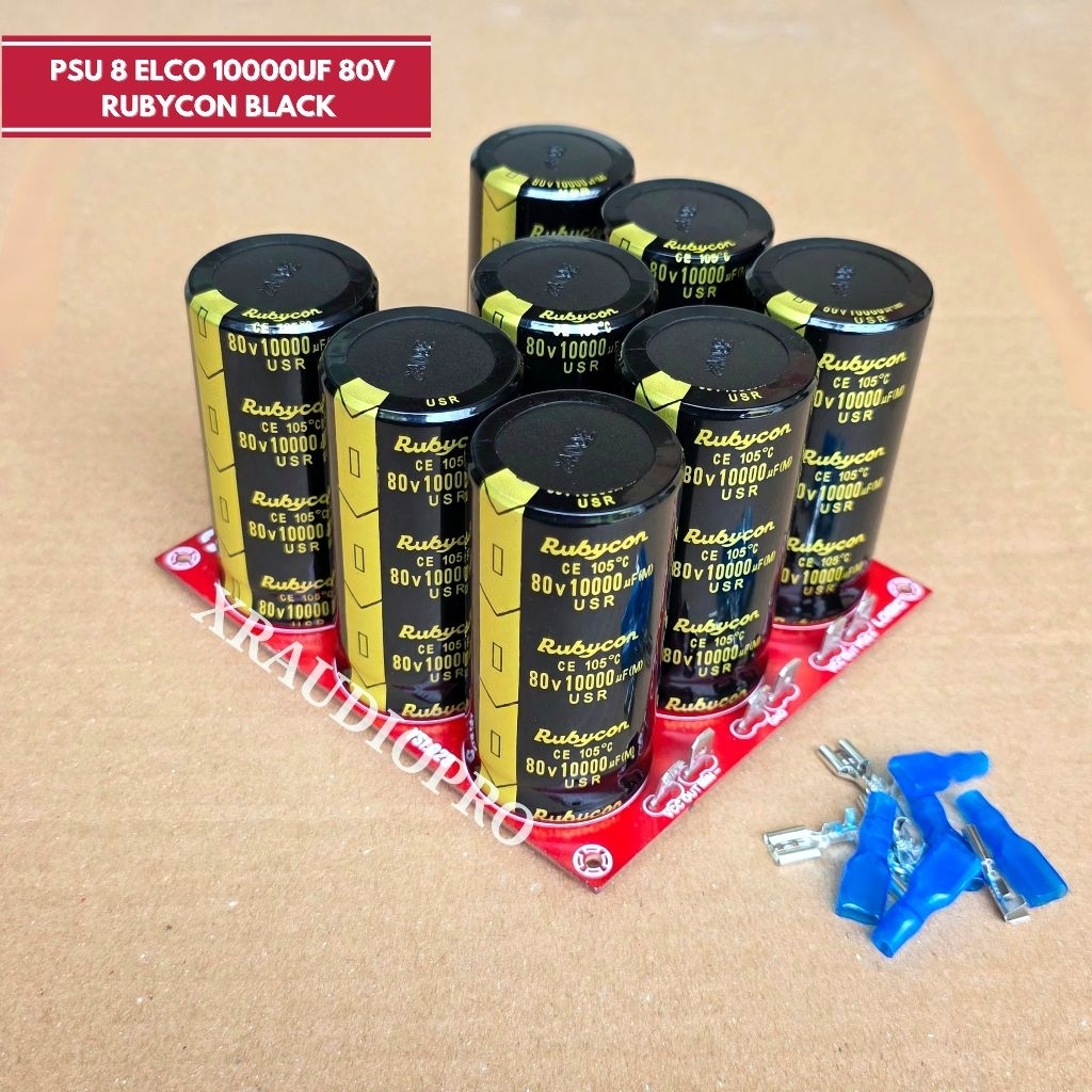 PSU Elco 10000uf 80V Rubycon Black