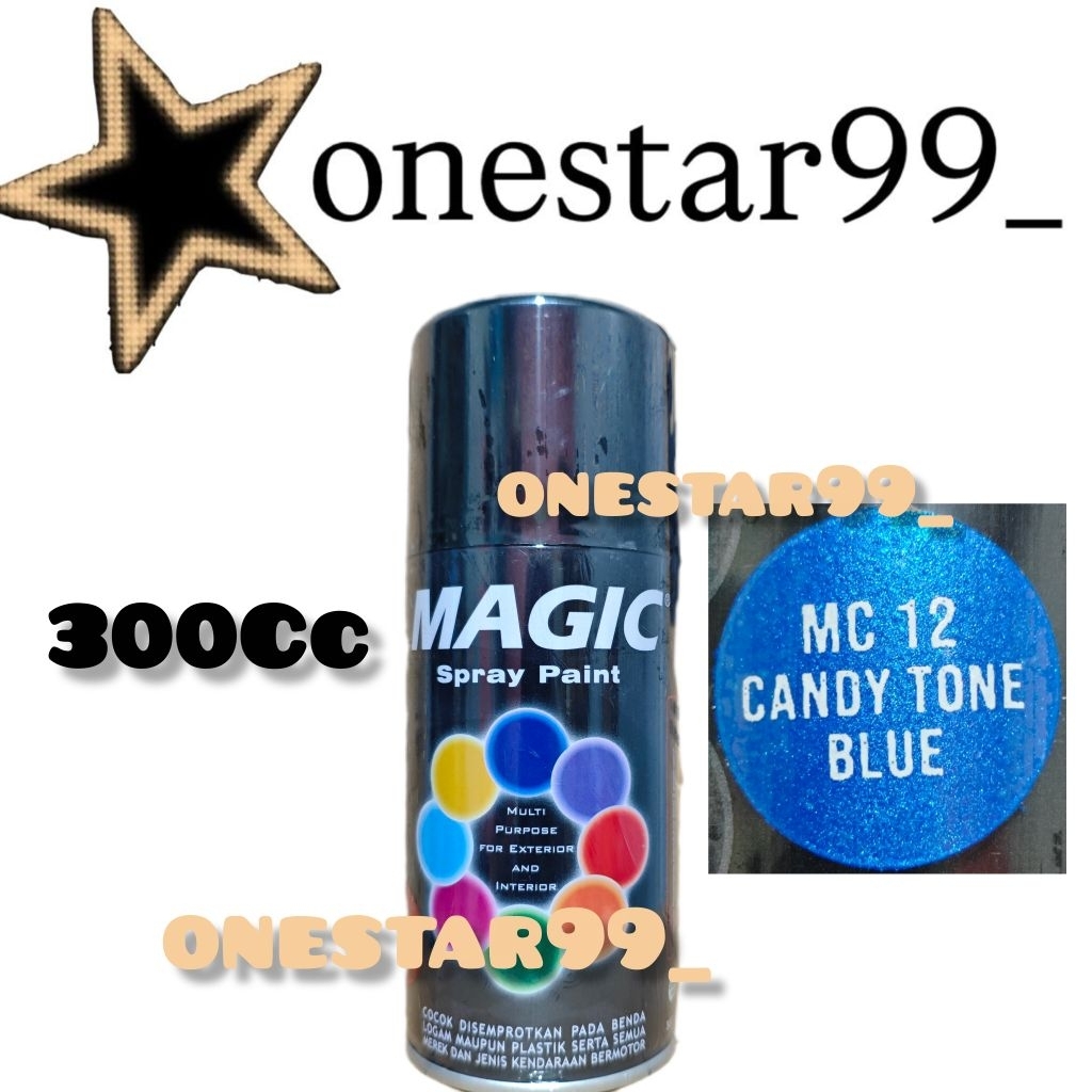Pilok Pilox Pylox Cat Magic Candy Tone Blue MC 12 Biru Metalik Glossy Mengkilap Spray Paint 300cc