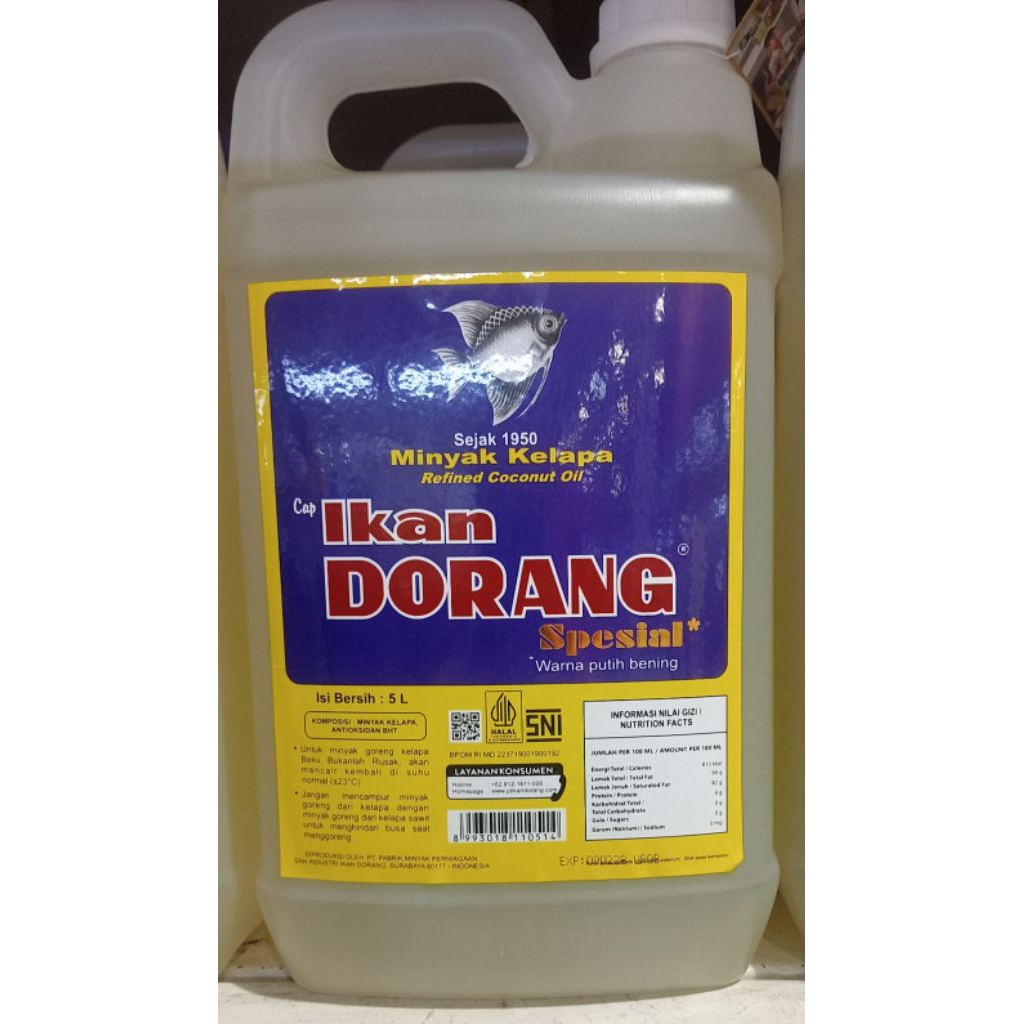 Minyak Goreng Kelapa Ikan Dorang 5 Liter