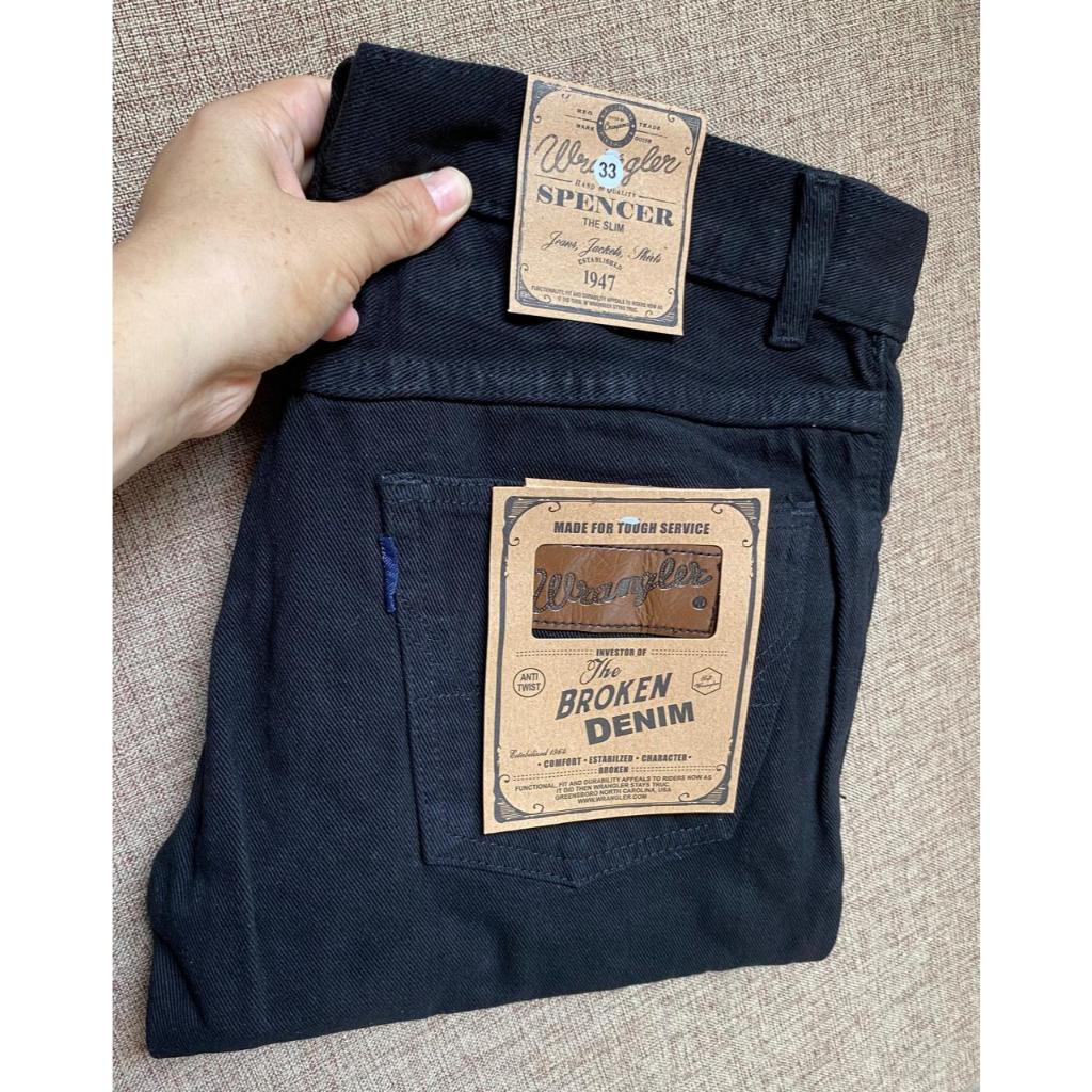 Promo besar-besaran celana panjang jeans standar pria Wrangler terbesar, size 27-38 Warna hitam, cok